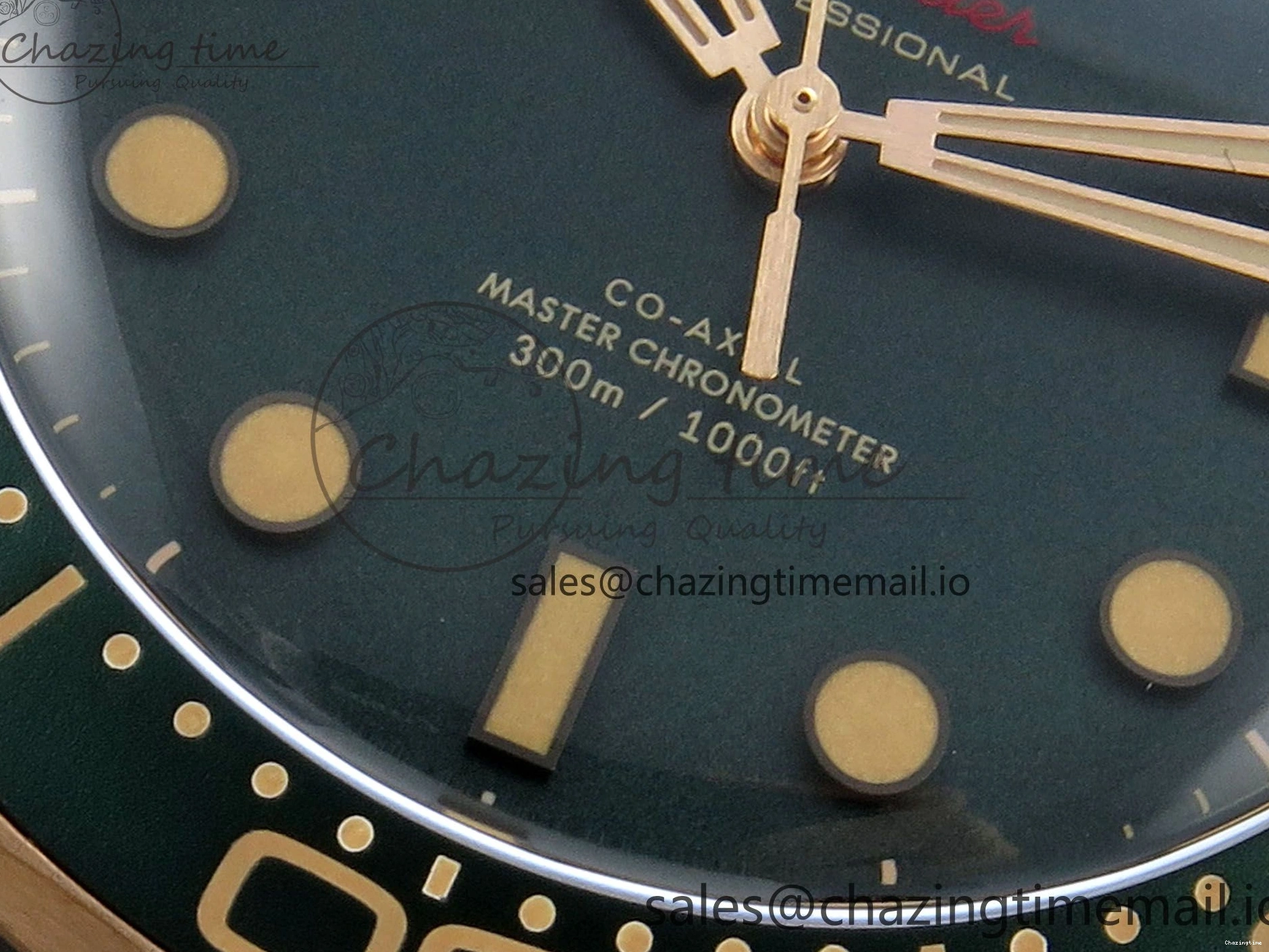 0329 OdorResistant Seamaster 300M Diver Titanium Bronze Gold VSF 1:1 Best Edition Green Dial on Titanium Mesh Bracelet A 7660